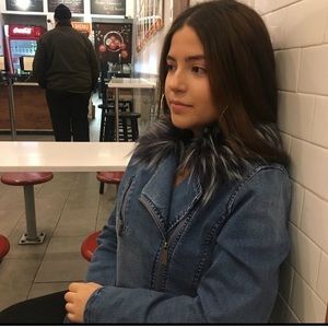 Denim Jacket w Faux Fur Trim